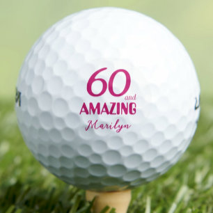 60e verjaardag collega cadeau Roze Golfer Golfballen