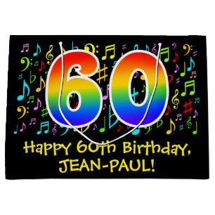 60e verjaardag - Colorful Music Symbols, Rainbow 6 Groot Cadeauzakje