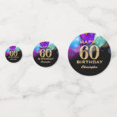 60e verjaardag Confetti voor zwarte en gouden fees (Voorkanten)