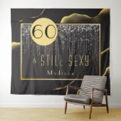 60e verjaardag Cool Inky Fab Black Tapestry Wandkleed (In Situ (horizontaal))