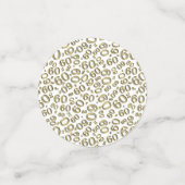 60e verjaardag Cool Nummer Patroon Goud en Wit Confetti (Kleine voorkant)