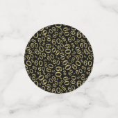 60e verjaardag Cool Nummer Patroon Goud en Zwart Confetti (Kleine voorkant)