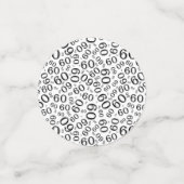 60e verjaardag Cool Nummer Patroon Zwart-wit Confetti (Kleine voorkant)