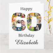 60e verjaardag Creëer Uw eigen Instagram-fotokaart Kaart (Gele Bloem)