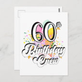 60e verjaardag Crew 60 Feest Crew Briefkaart (Voorkant / Achterkant)