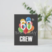 60e verjaardag crew 60 feest crew groep briefkaart (Staand voorkant)