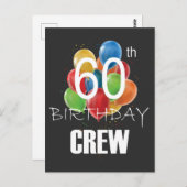 60e verjaardag crew 60 feest crew groep briefkaart (Voorkant / Achterkant)
