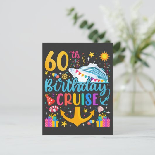 60e verjaardag Cruise B-Day Party Briefkaart (Staand voorkant)