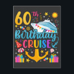 60e verjaardag Cruise B-Day Party Briefkaart<br><div class="desc">60th Birthday Cruise B-Day Party Grappig design Gift Classic Standaard Briefkaart Classic Collectie.</div>