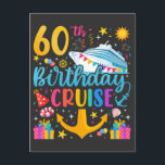 60e verjaardag Cruise B-Day Party Briefkaart<br><div class="desc">60th Birthday Cruise B-Day Party Grappig design Gift Classic Standaard Briefkaart Classic Collectie.</div>