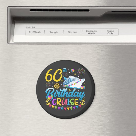 60e verjaardag Cruise B-Day Party Circle Magneet (Insitu (Vaatwasser))