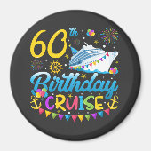 60e verjaardag Cruise B-Day Party Circle Magneet (Voorkant)