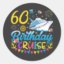 60e verjaardag Cruise B-Day Party Ronde Sticker