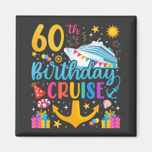 60e verjaardag Cruise B-Day Party Square Magneet