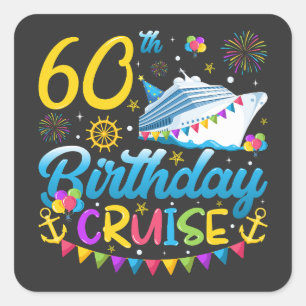 60e verjaardag Cruise B-Day Party Vierkante Sticker