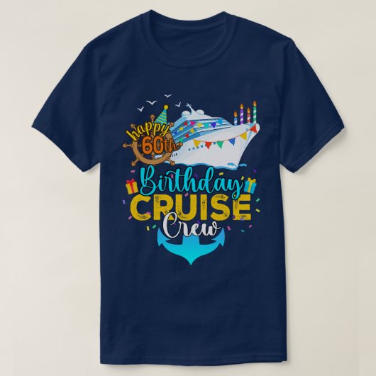 60e verjaardag Cruise Crew T-shirt (Design voorkant)