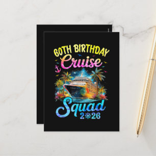 60e verjaardag cruise squad 2026 cruise feestje feestdagenkaart