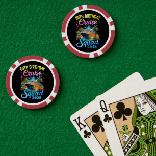 60e verjaardag cruise squad 2026 cruise feestje poker chips