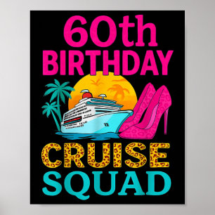 60e verjaardag cruise squad 60 jaar oude vakantie poster