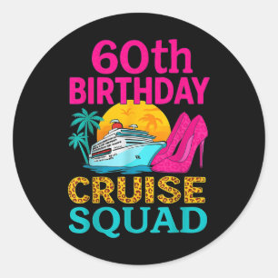 60e verjaardag cruise squad 60 jaar oude vakantie  ronde sticker