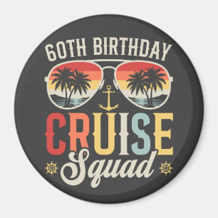 60E Verjaardag Cruise Squad Familie Matching Circl Magneet