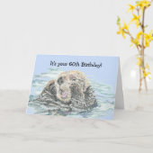 60e verjaardag Cute Custom Otter Funny Not Happy Kaart (Gele Bloem)