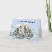 60e verjaardag Cute Custom Otter Funny Not Happy Kaart (Voorkant)