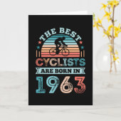 60e verjaardag Cycling Gift Best Cyclist, geboren  Kaart (Gele Bloem)