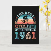 60e verjaardag Cycling Gift Best Cyclist, geboren Kaart (Gele Bloem)