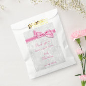 60e verjaardag Damask en Faux Bow Bedankzakje (Gezegeld)