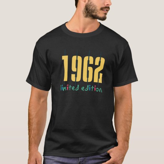 60e Verjaardag Dames Mannen 60 Jaar 1962 19 T-shirt (Voorkant)