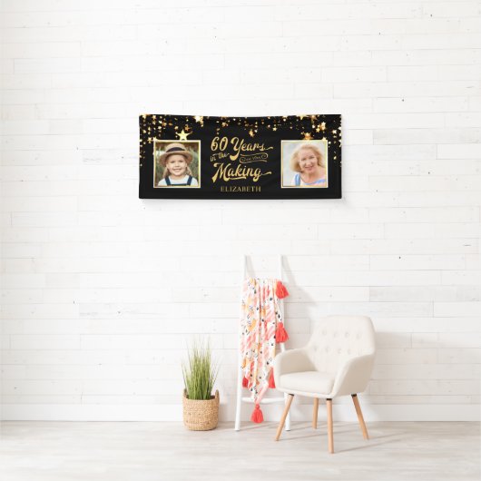 60e verjaardag dan & nu JAREN IN HET MAKEN van ste Spandoek (Insitu)