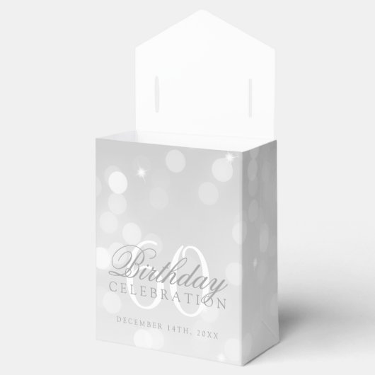 60e verjaardag dank u zilveren Bokeh sprankellicht Bedankdoosjes (Geopend)