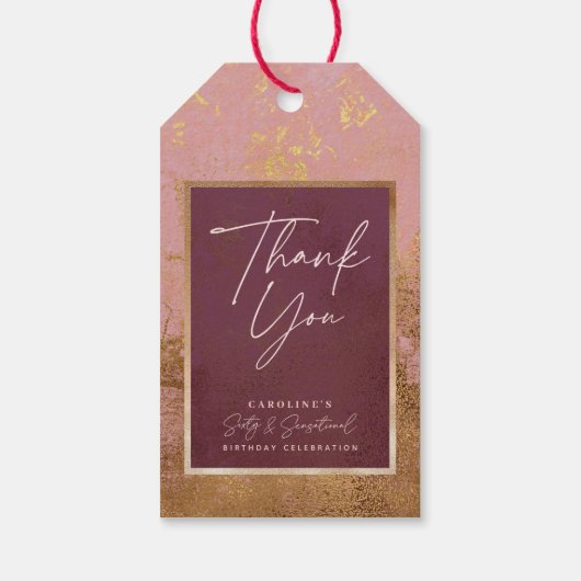 60e verjaardag Dankjewel Cadeaulabel (Achterkant)