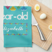 60e verjaardag De meest verbluffende kleurrijke ge Theedoek (Quarter Fold)