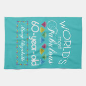 60e verjaardag De meest verbluffende kleurrijke ge Theedoek (Horizontaal)