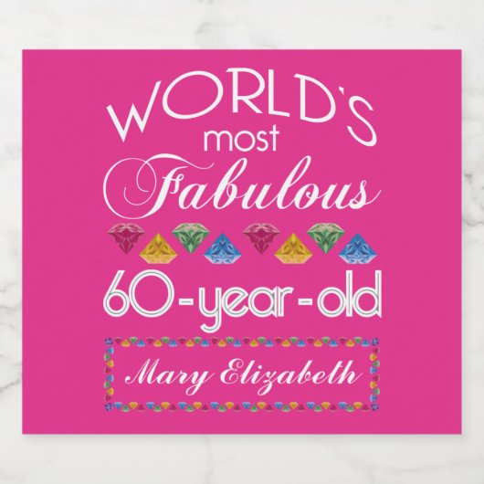 60e verjaardag De meest verbluffende kleurrijke Pa Bier Etiket (Enkel label)