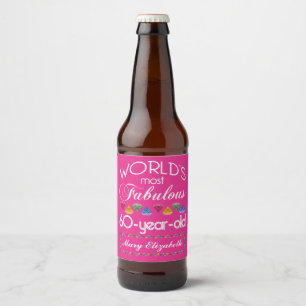 60e verjaardag De meest verbluffende kleurrijke Pa Bier Etiket