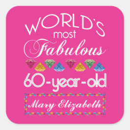 60e verjaardag De meest verbluffende kleurrijke Pa Vierkante Sticker