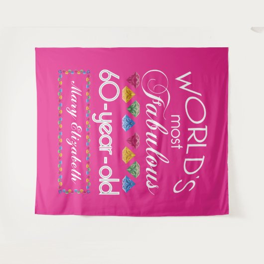 60e verjaardag De meest verbluffende kleurrijke Pa Wandkleed (Voorkant (horizontaal))