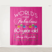 60e verjaardag De meest verbluffende kleurrijke Pa Wandkleed (Voorkant)