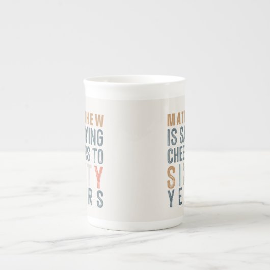 60e verjaardag decor of verjaardagscadeaubek porselein kop (Voorkant)