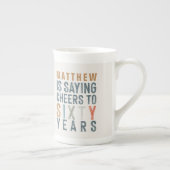 60e verjaardag decor of verjaardagscadeaubek porselein kop (Rechts)