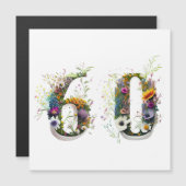 60e verjaardag decoratieve Wildflower tekst (Voorkant / Achterkant)