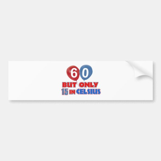 60e verjaardag design bumpersticker (Voorkant)