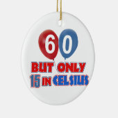 60e verjaardag design keramisch ornament (Rechts)