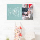 60e verjaardag diamanten hart gepersonaliseerde fo spandoek (Insitu)