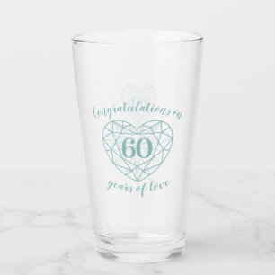 60e verjaardag diamantgebruik van 60 jaar glas