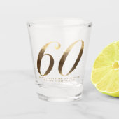 60e Verjaardag Diamond Bruiloft Jubileum Shot Glas (Voorkant)