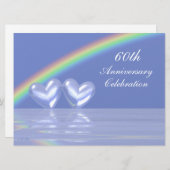 60e verjaardag Diamond Hearts Kaart (Voorkant / Achterkant)